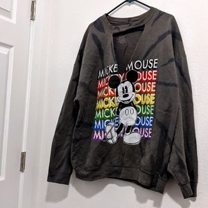 Grey tye dye with rainbow Mickey Mouse sweatshirt